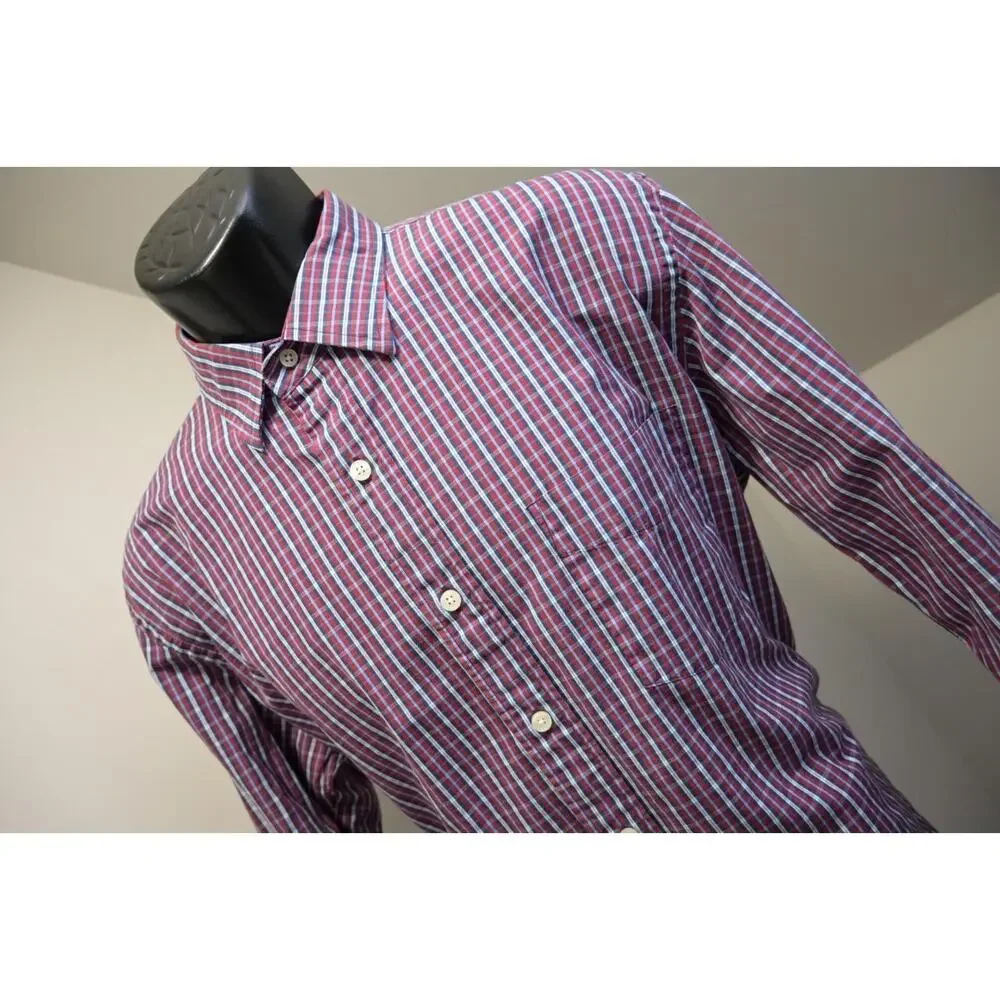 J Crew Dress Shirt Plaid Long Sleeve Casual Button Up Mens‎ Large